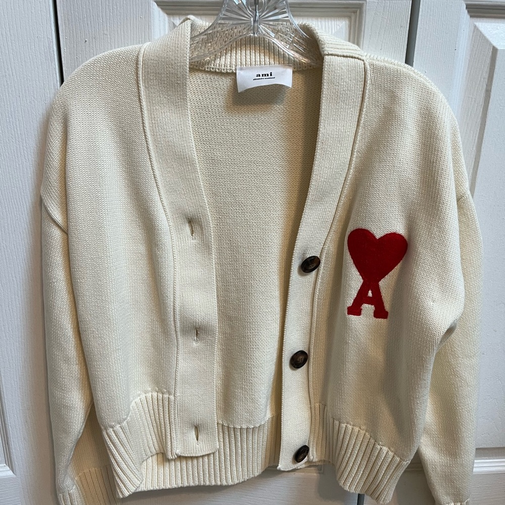 MODERN KNIT! AMI Alexandre Mattiussi Ami De Coeur Oversize Cardigan size S
